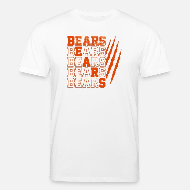 Bears Text with Distressed Claw Marks - Stanley/Stella CREATOR Unisex Organic T-Shirt - white