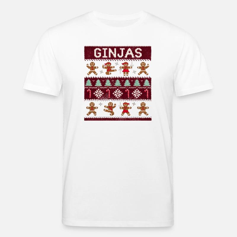 Ginjas Lebkuchen-Weihnachtspullover - Stanley/Stella Unisex Bio-T-Shirt CREATOR  - Weiß