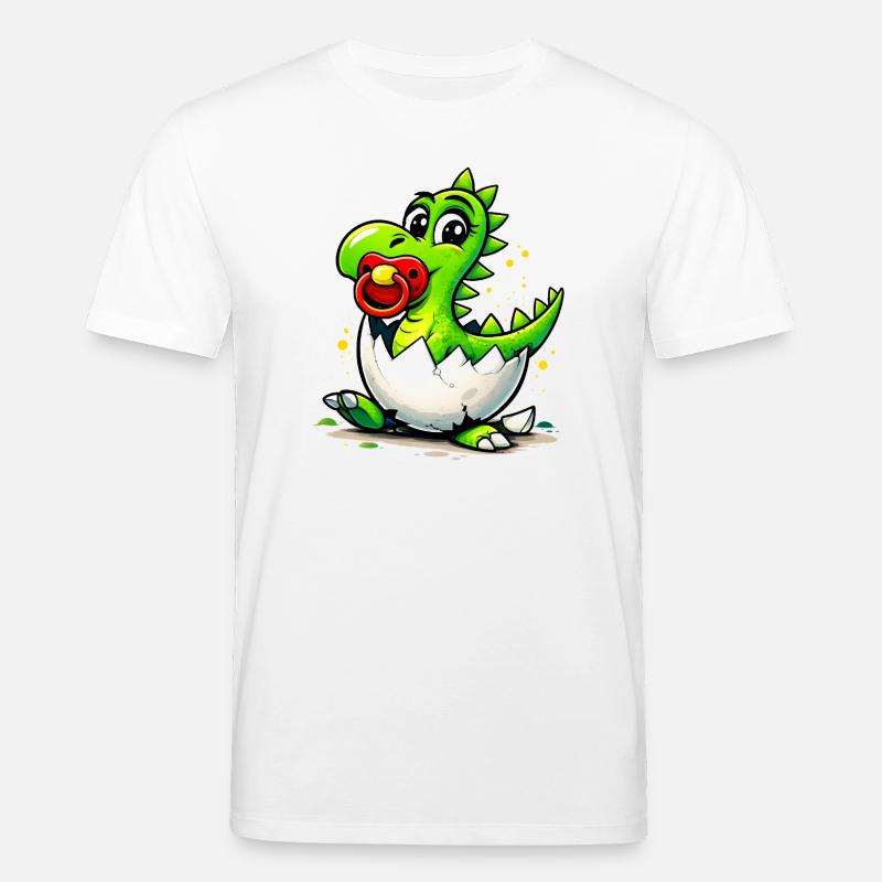 Baby Drache mit Schnuller - Stanley/Stella Unisex Bio-T-Shirt CREATOR  - Weiß