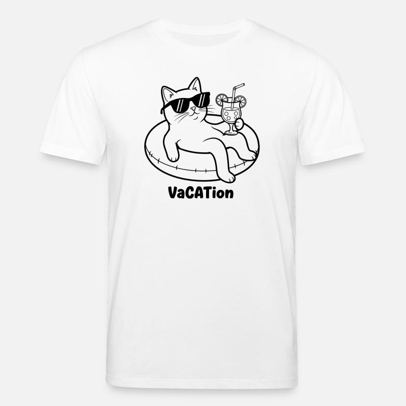 Katzenurlaub am Pool VaCATtion - Stanley/Stella Unisex Bio-T-Shirt CREATOR - Weiß