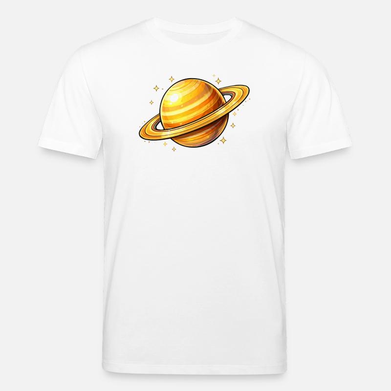 Saturn mit leuchtenden Ringen - Stanley/Stella Unisex Bio-T-Shirt CREATOR  - Weiß