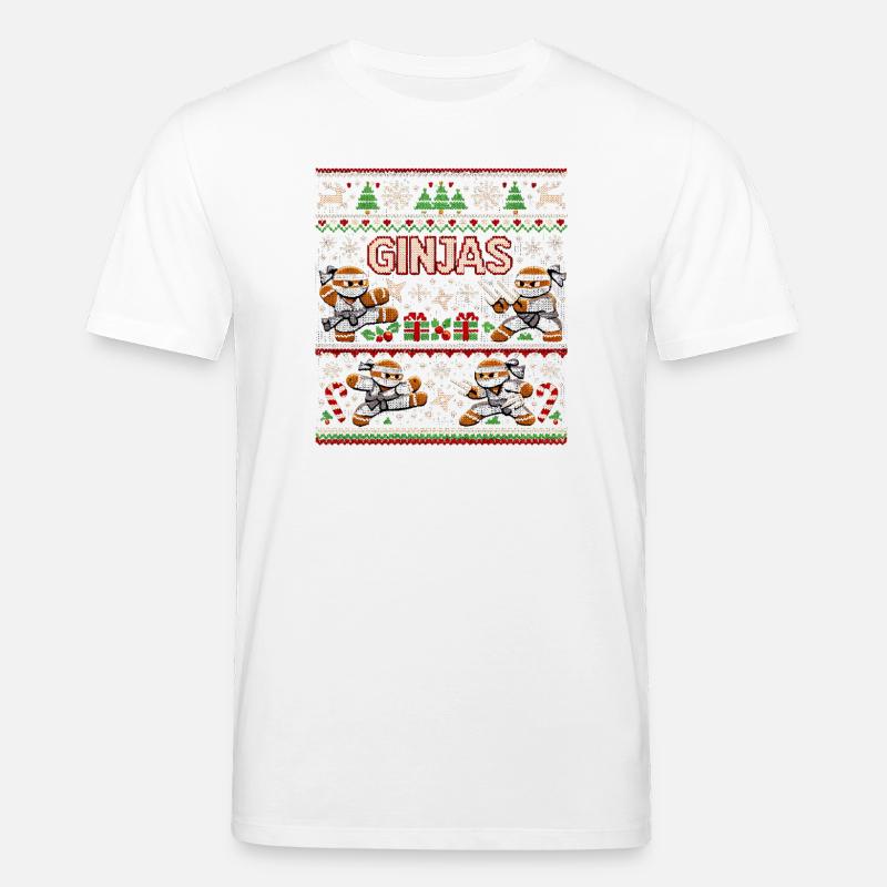 Ginjas Lebkuchen-Weihnachtspullover - Stanley/Stella Unisex Bio-T-Shirt CREATOR  - Weiß