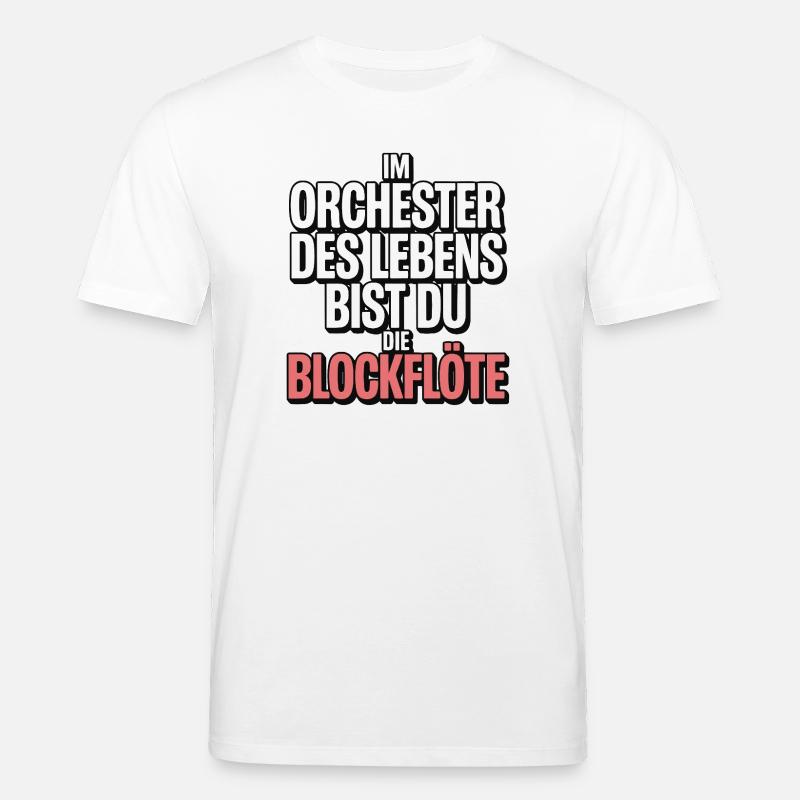 Orchester des Lebens Blockflöte Design - Stanley/Stella Unisex Bio-T-Shirt CREATOR  - Weiß