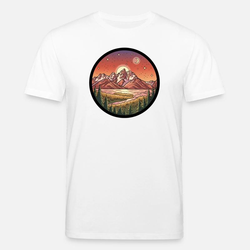 Mondscheingebirge Rundpatch - Stanley/Stella Unisex Bio-T-Shirt CREATOR  - Weiß