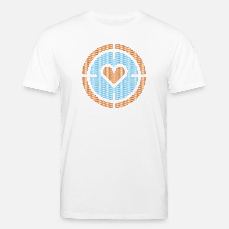 Herz im Ziel-Emblem, atomare Muster - Stanley/Stella Unisex Bio-T-Shirt CREATOR  - Weiß