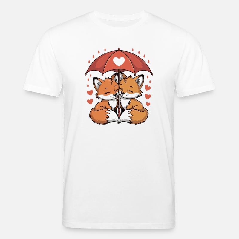 Fuchs Comic Paar Liebe - Stanley/Stella Unisex Bio-T-Shirt CREATOR  - Weiß