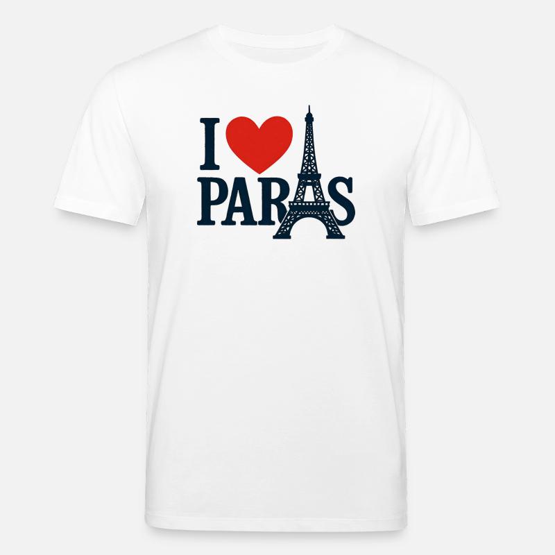 Ich liebe Paris Eiffel Herz - Stanley/Stella Unisex Bio-T-Shirt CREATOR  - Weiß
