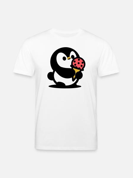 Kleiner Pinguin mit Eis - Stanley/Stella CREATOR Unisex Organic T-Shirt - white