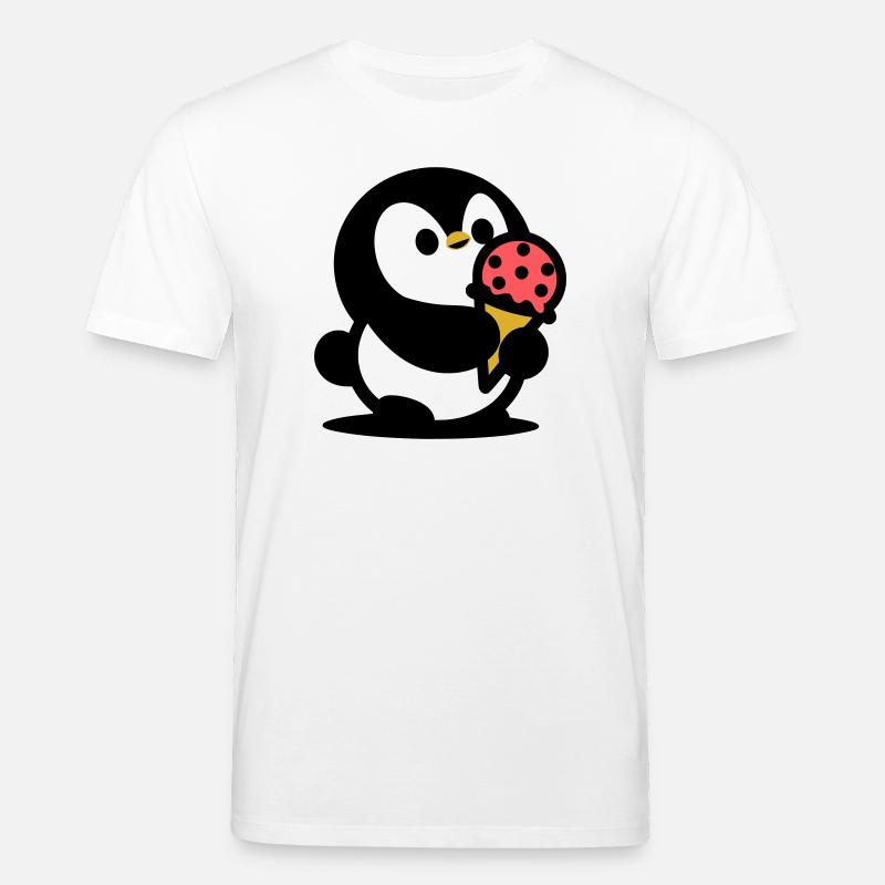 Kleiner Pinguin mit Eis - Stanley/Stella CREATOR Unisex Organic T-Shirt - white