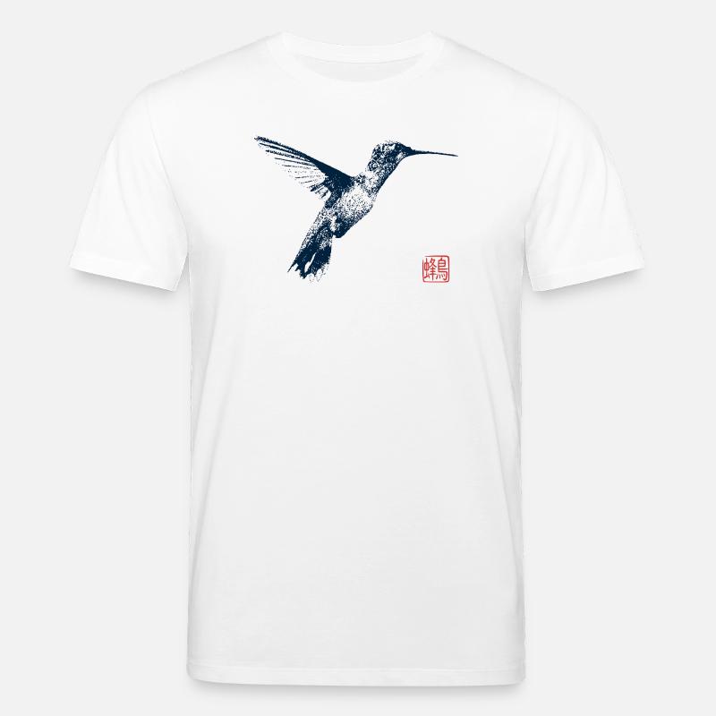 Kolibri mit Kanji Stempel - Stanley/Stella Unisex Bio-T-Shirt CREATOR  - Weiß