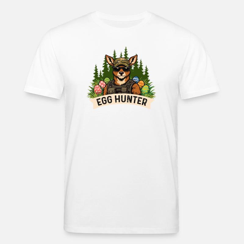 Egg Hunter Osterhase Frühling Eierfärben - Stanley/Stella Unisex Bio-T-Shirt CREATOR  - Weiß
