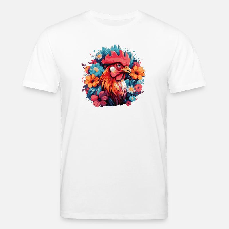 Farbenrooster Blütenkranz - Stanley/Stella Unisex Bio-T-Shirt CREATOR  - Weiß