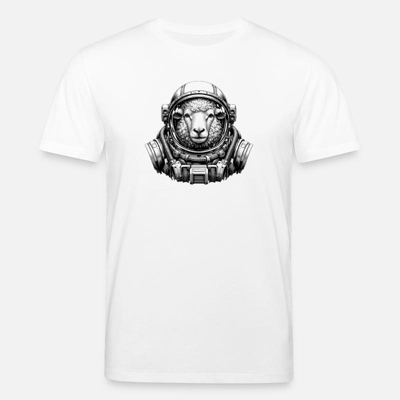 Moutons dans un casque d’astronaute - T-shirt bio CREATOR Stanley/Stella Unisexe - blanc