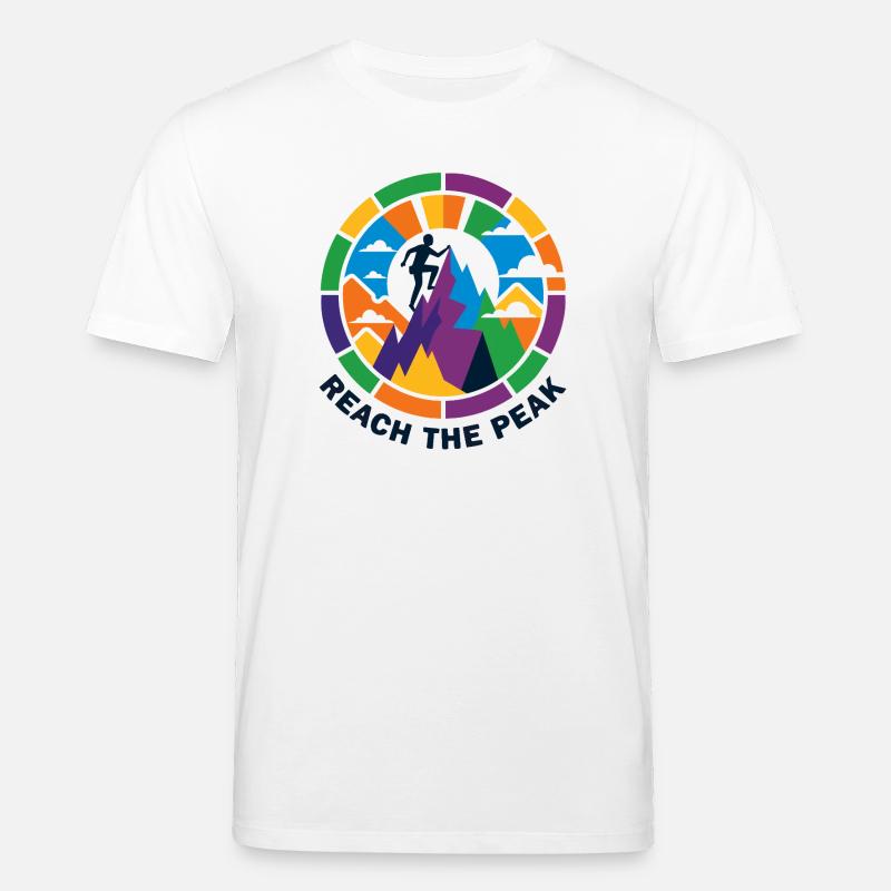 buntes Gipfelsturm Bergsteiger Kletterer Gipfel - Stanley/Stella Unisex Bio-T-Shirt CREATOR - Weiß
