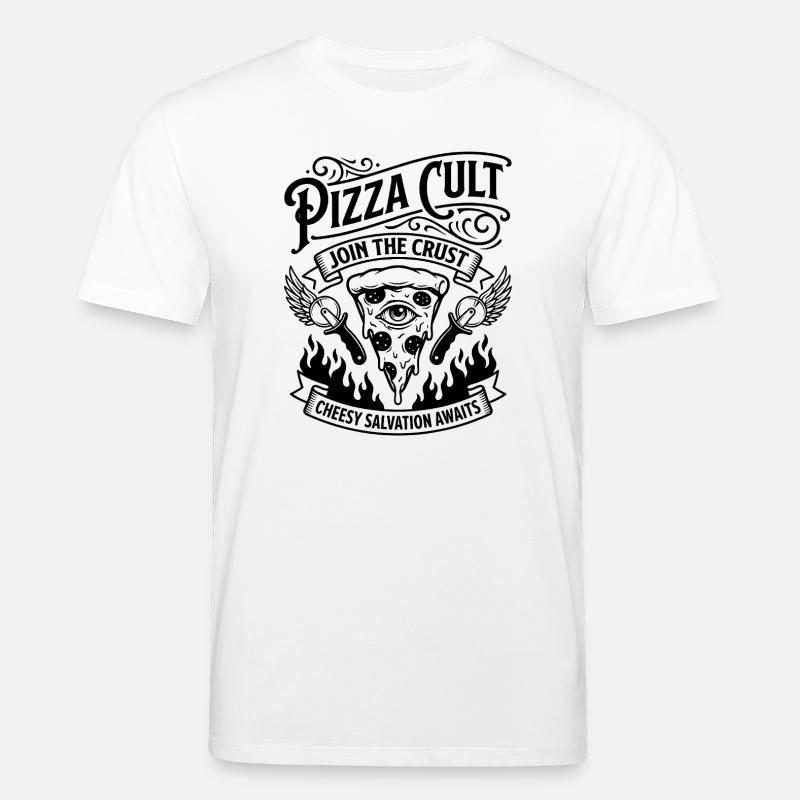 Secte de la pizza Salut au fromage - T-shirt bio CREATOR Stanley/Stella Unisexe - blanc