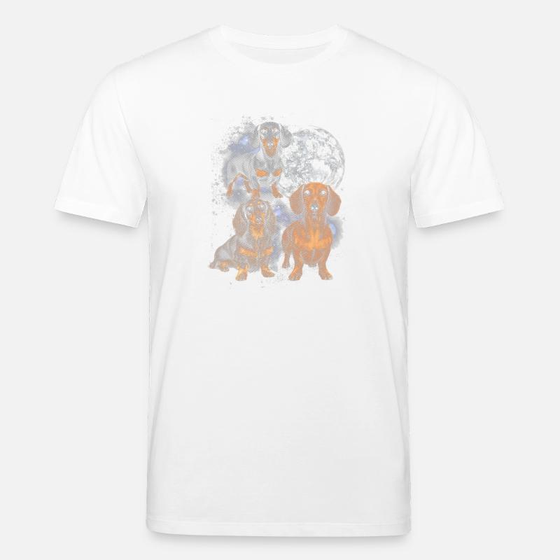 Teckel dans la lune spatiale - T-shirt bio CREATOR Stanley/Stella Unisexe - blanc