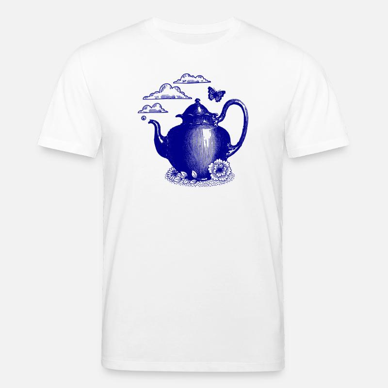 Blauer Teekessel im Wolkenzauber - Stanley/Stella Unisex Bio-T-Shirt CREATOR  - Weiß