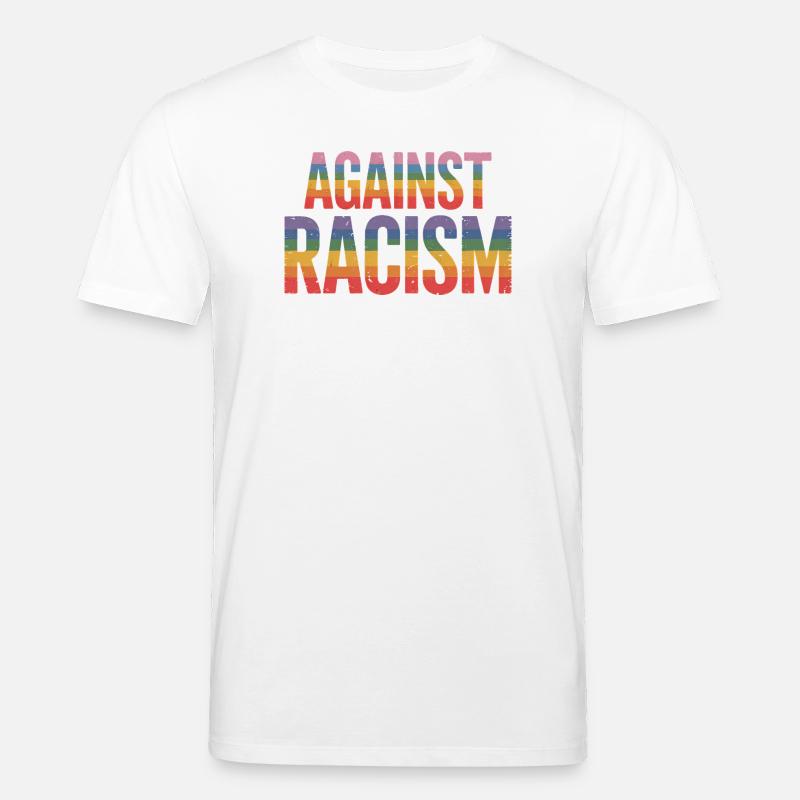 Gegen Rassismus – Antifa-Regenbogen-Tee - Stanley/Stella Unisex Bio-T-Shirt CREATOR  - Weiß