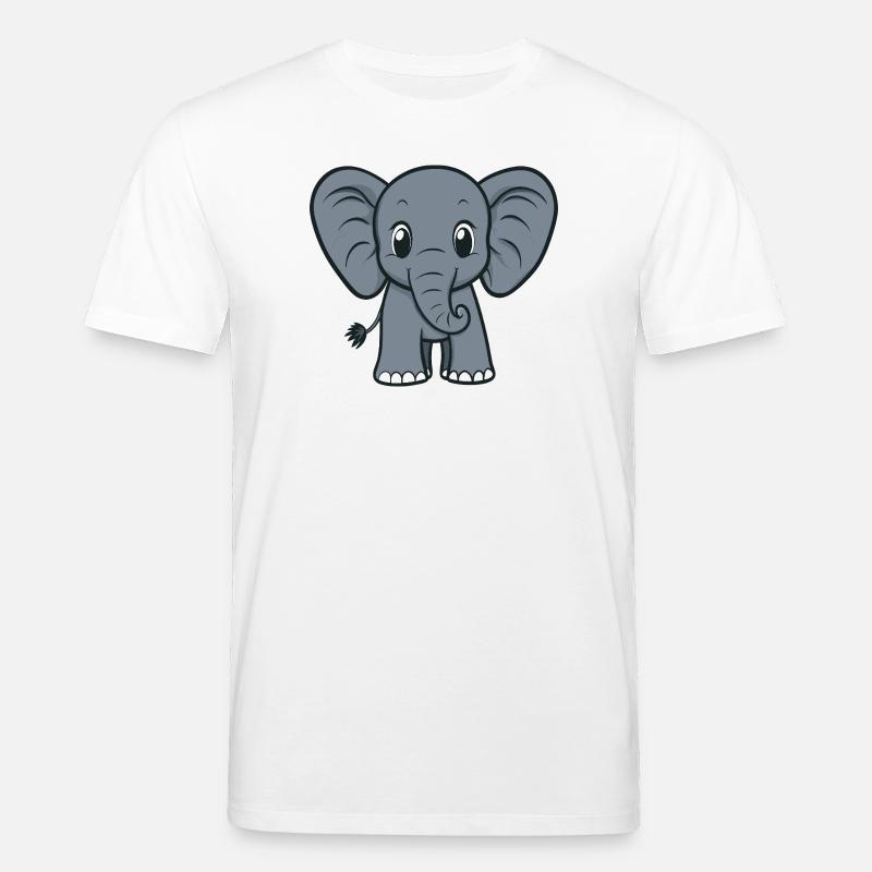 Dessin animé d’éléphant mignon - T-shirt bio CREATOR Stanley/Stella Unisexe - blanc