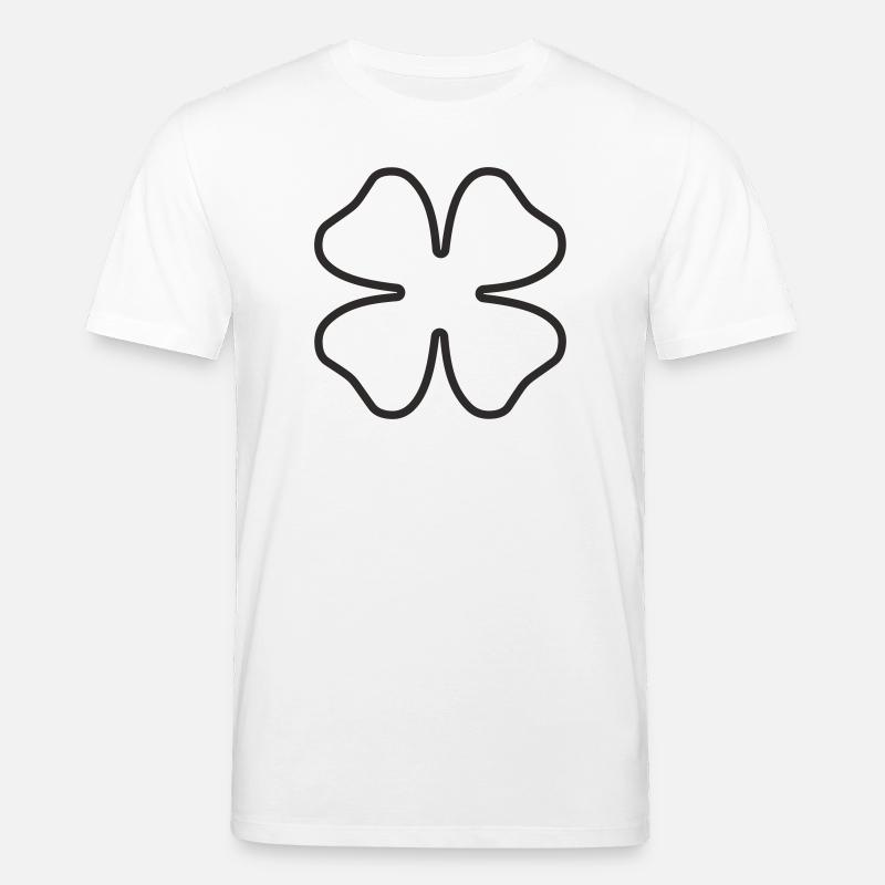 Kleeblatt Glücksbringer – Minimalistisches Design - Stanley/Stella Unisex Bio-T-Shirt CREATOR  - Weiß