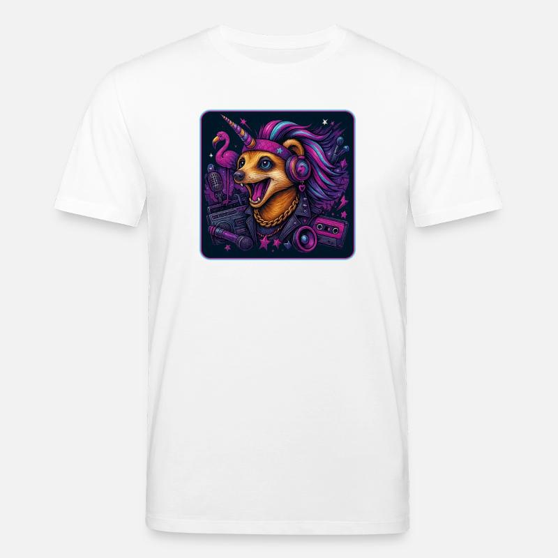 Erdmännchen Einhorn Party - Stanley/Stella Unisex Bio-T-Shirt CREATOR  - Weiß