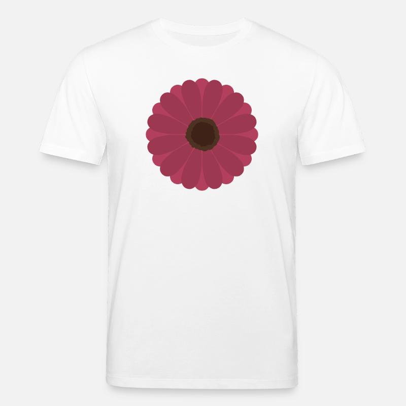 Pink Gerbera Bloom Pattern - Stanley/Stella CREATOR Unisex Organic T-Shirt - white