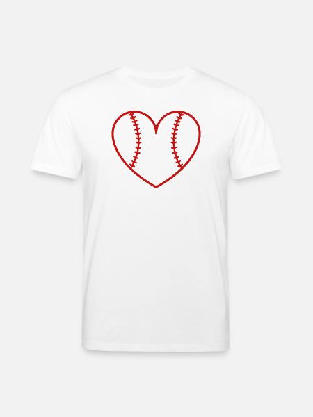 Baseball softball heart - Stanley/Stella CREATOR Unisex Organic T-Shirt - white