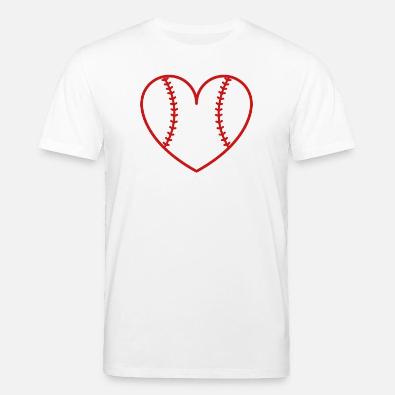 Baseball-Softballherz - Stanley/Stella Unisex Bio-T-Shirt CREATOR  - Weiß