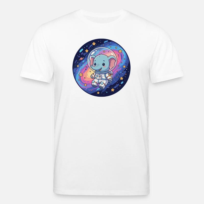 Éléphant spatial dans le casque d’astronaute - T-shirt bio CREATOR Stanley/Stella Unisexe - blanc