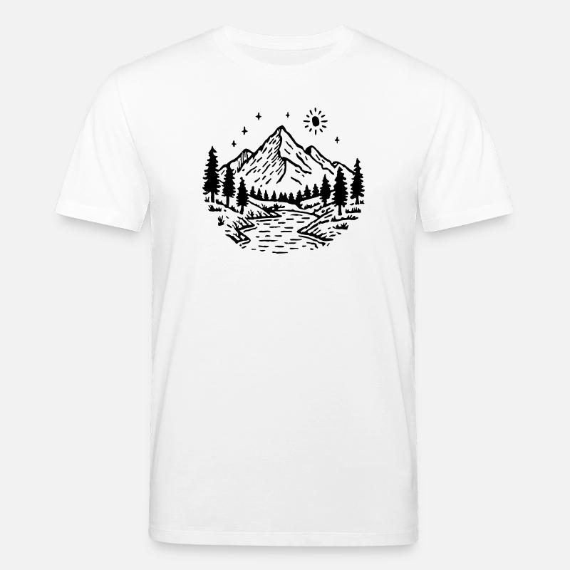 Berge Landschaft Wald - Stanley/Stella Unisex Bio-T-Shirt CREATOR  - Weiß