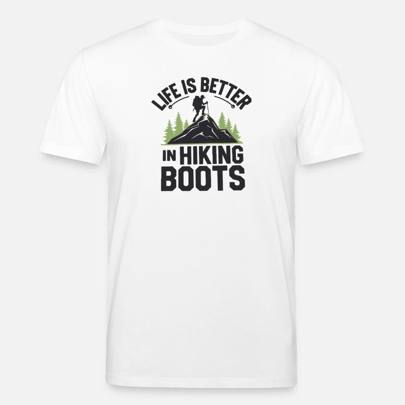 Das Leben ist besser in Wanderschuhen - Stanley/Stella Unisex Bio-T-Shirt CREATOR  - Weiß