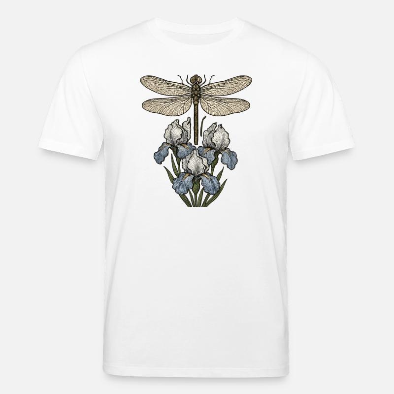 Libelle über Irisblüten - Stanley/Stella Unisex Bio-T-Shirt CREATOR  - Weiß