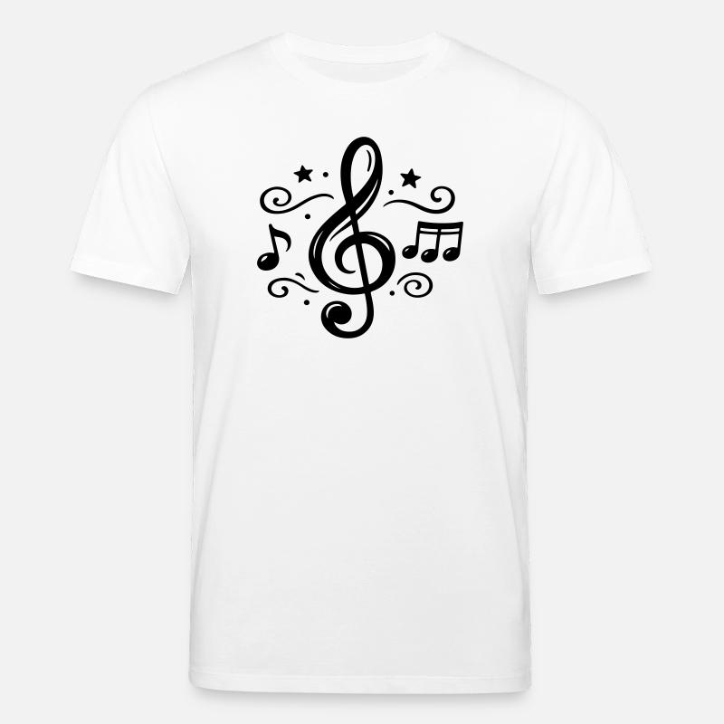 Notes musicales de clé - T-shirt bio CREATOR Stanley/Stella Unisexe - blanc
