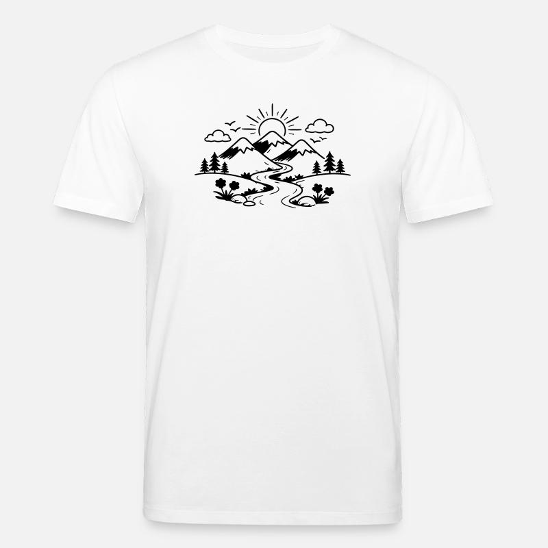 Berge Landschaft - Stanley/Stella Unisex Bio-T-Shirt CREATOR  - Weiß