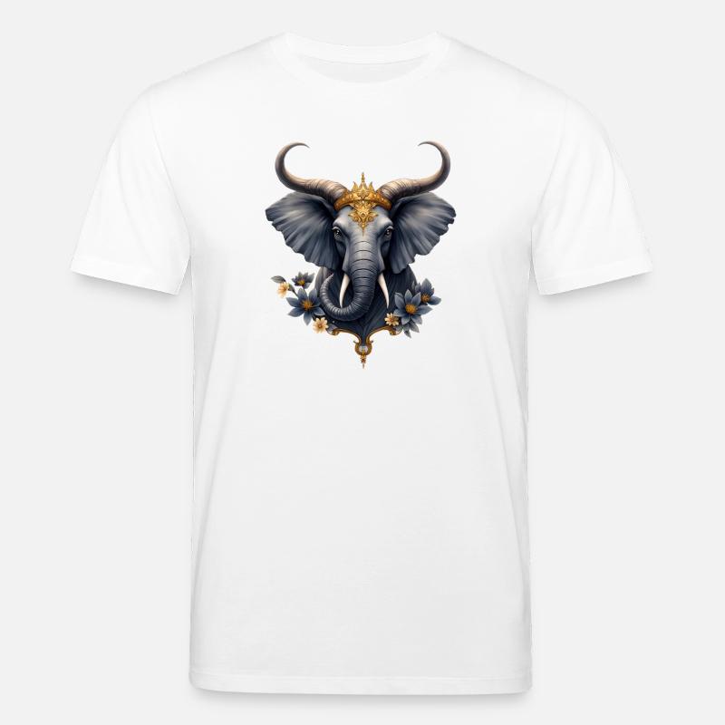 Kaiserliche Elefantenblaue Blume - Stanley/Stella Unisex Bio-T-Shirt CREATOR  - Weiß