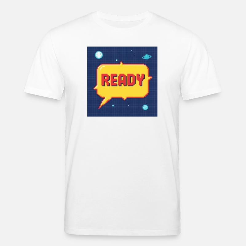 Ready Pixel Speech Bubble in Space - Stanley/Stella CREATOR Unisex Organic T-Shirt - white
