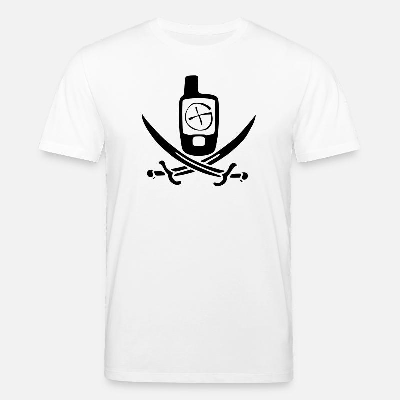 Drapeau pirate de géocaching - T-shirt bio CREATOR Stanley/Stella Unisexe - blanc