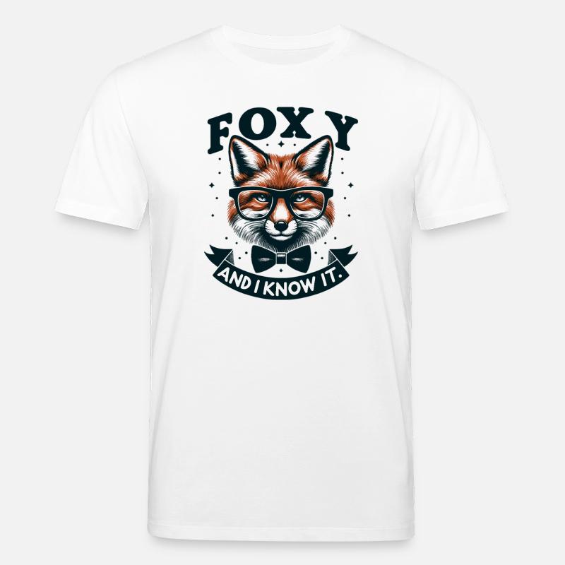 Foxy Nerd Brille Fliege - Stanley/Stella Unisex Bio-T-Shirt CREATOR  - Weiß