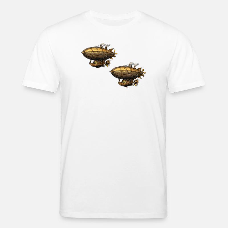 Zeppelin des dirigeables steampunk - T-shirt bio CREATOR Stanley/Stella Unisexe - blanc