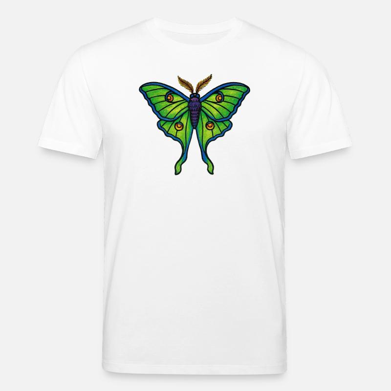 Fleur ailée de papillon vert néon - T-shirt bio CREATOR Stanley/Stella Unisexe - blanc