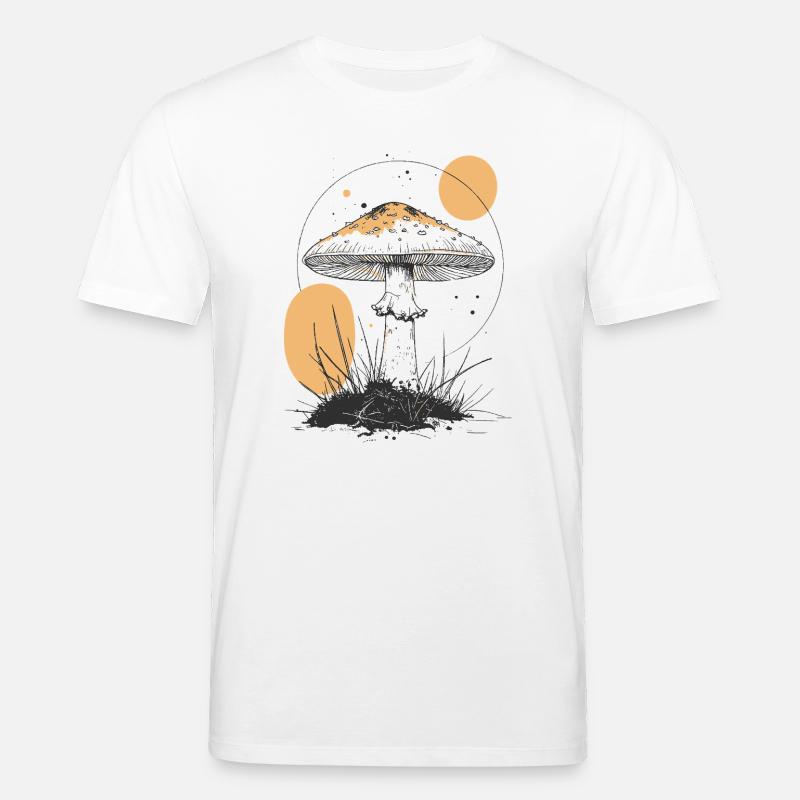 Mondschein Waldpilz Silhouette - Stanley/Stella Unisex Bio-T-Shirt CREATOR  - Weiß