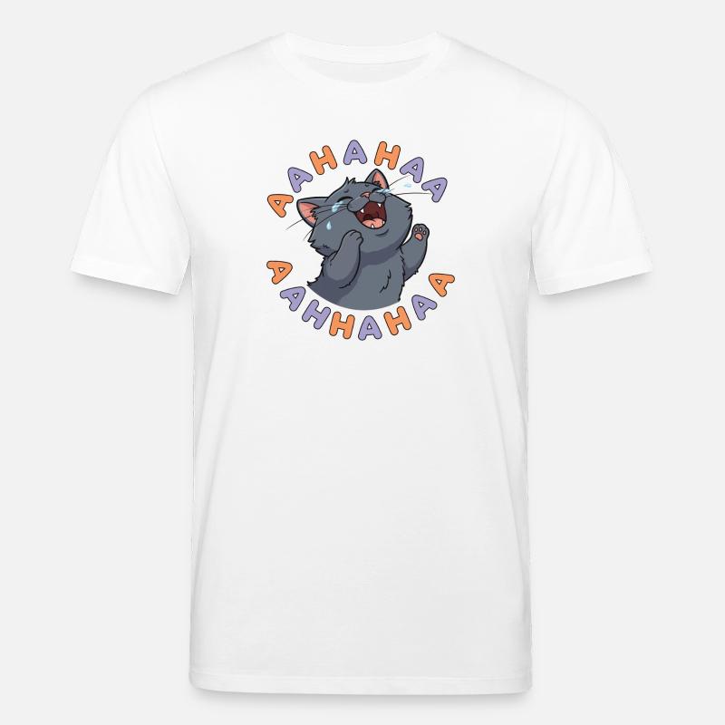 Lachende Katzenexplosion - Stanley/Stella Unisex Bio-T-Shirt CREATOR  - Weiß