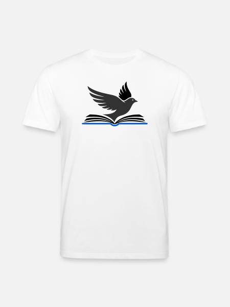 Bird flies out of book - Stanley/Stella CREATOR Unisex Organic T-Shirt - white