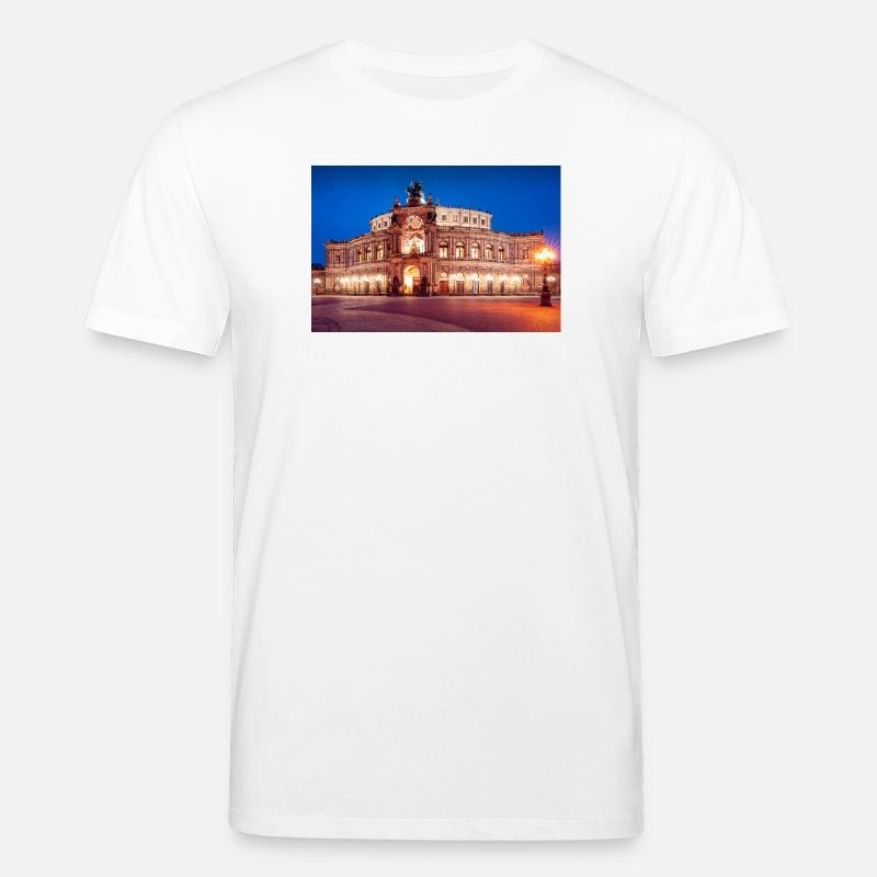 Dresdner Semperoper im Abendlicht - Stanley/Stella Unisex Bio-T-Shirt CREATOR  - Weiß