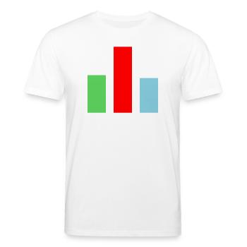 Balkendiagramm Statistik - Stanley/Stella Unisex Bio-T-Shirt CREATOR  - Weiß - Vorne - Alina (178cm) & Michal (187cm)