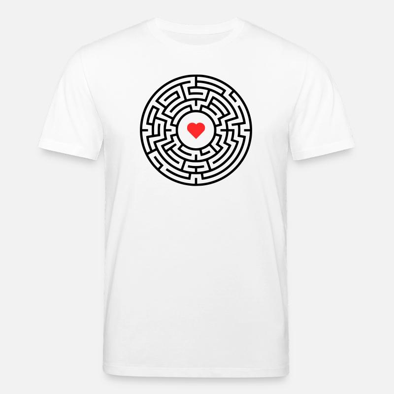 Labyrinth Herz Irrgarten - Stanley/Stella Unisex Bio-T-Shirt CREATOR  - Weiß