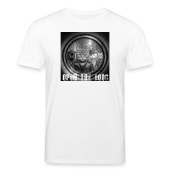 Tür Auf Katzen Noir - Stanley/Stella Unisex Bio-T-Shirt CREATOR  - Weiß - Vorne - Alina (178cm) & Michal (187cm)