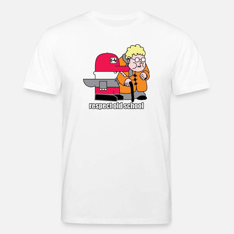 Respect : dessin animé rétro à l’ancienne - T-shirt bio CREATOR Stanley/Stella Unisexe - blanc