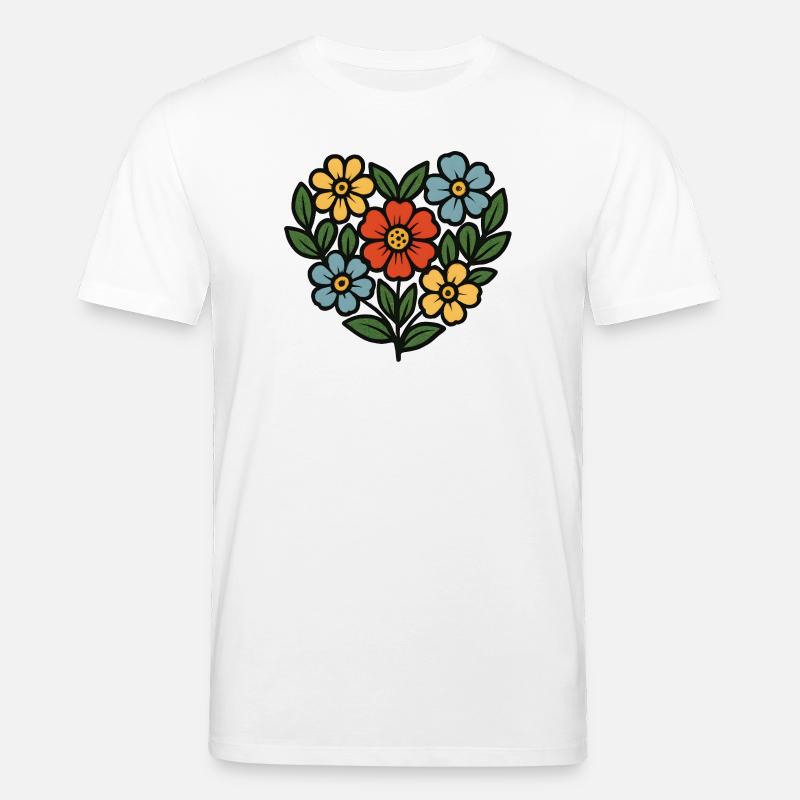 Style folklorique à bouquets - T-shirt bio CREATOR Stanley/Stella Unisexe - blanc
