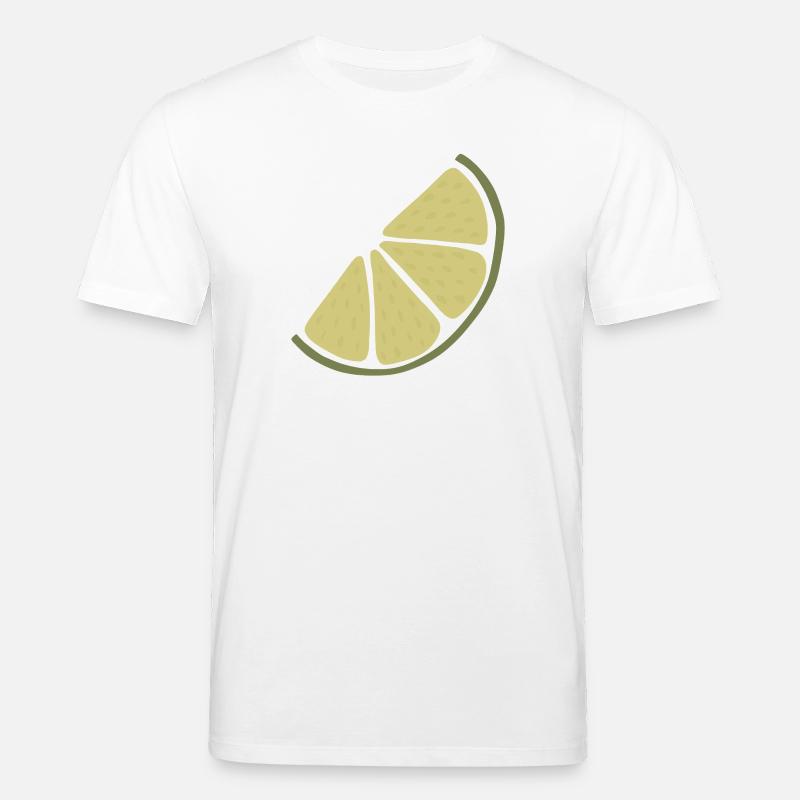 Lime Slice Minimalistische Limette - Stanley/Stella Unisex Bio-T-Shirt CREATOR  - Weiß